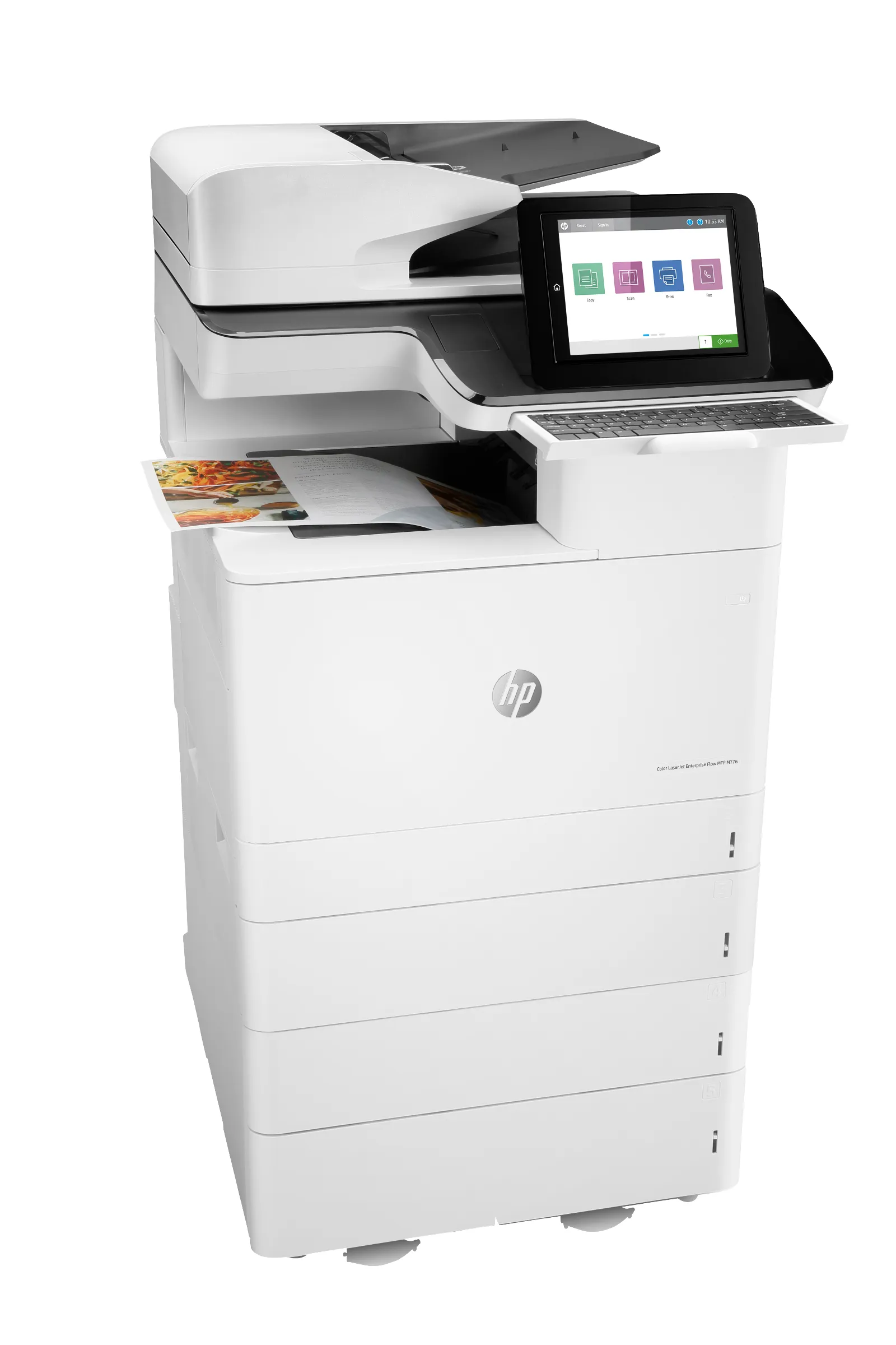 HP Color LaserJet Enterprise Flow MFP M776zs, right side view
