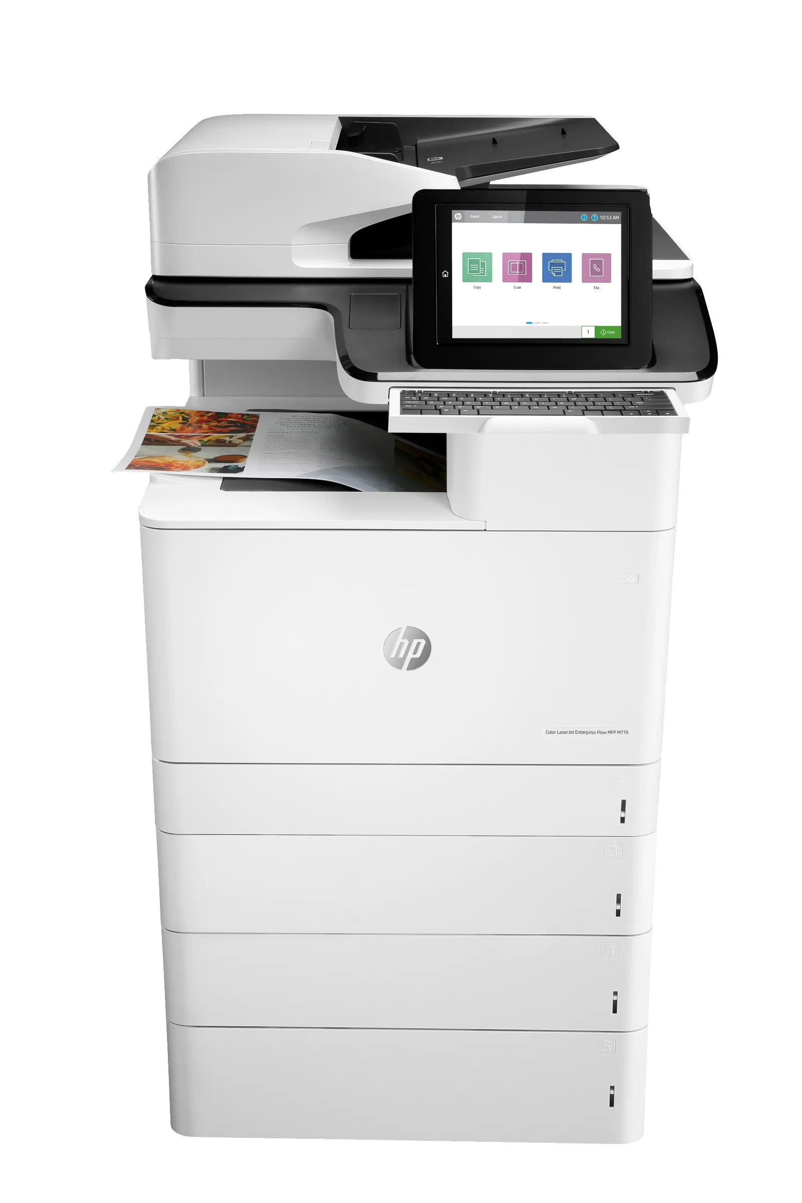 HP Color LaserJet Enterprise Flow MFP M776zs, front view