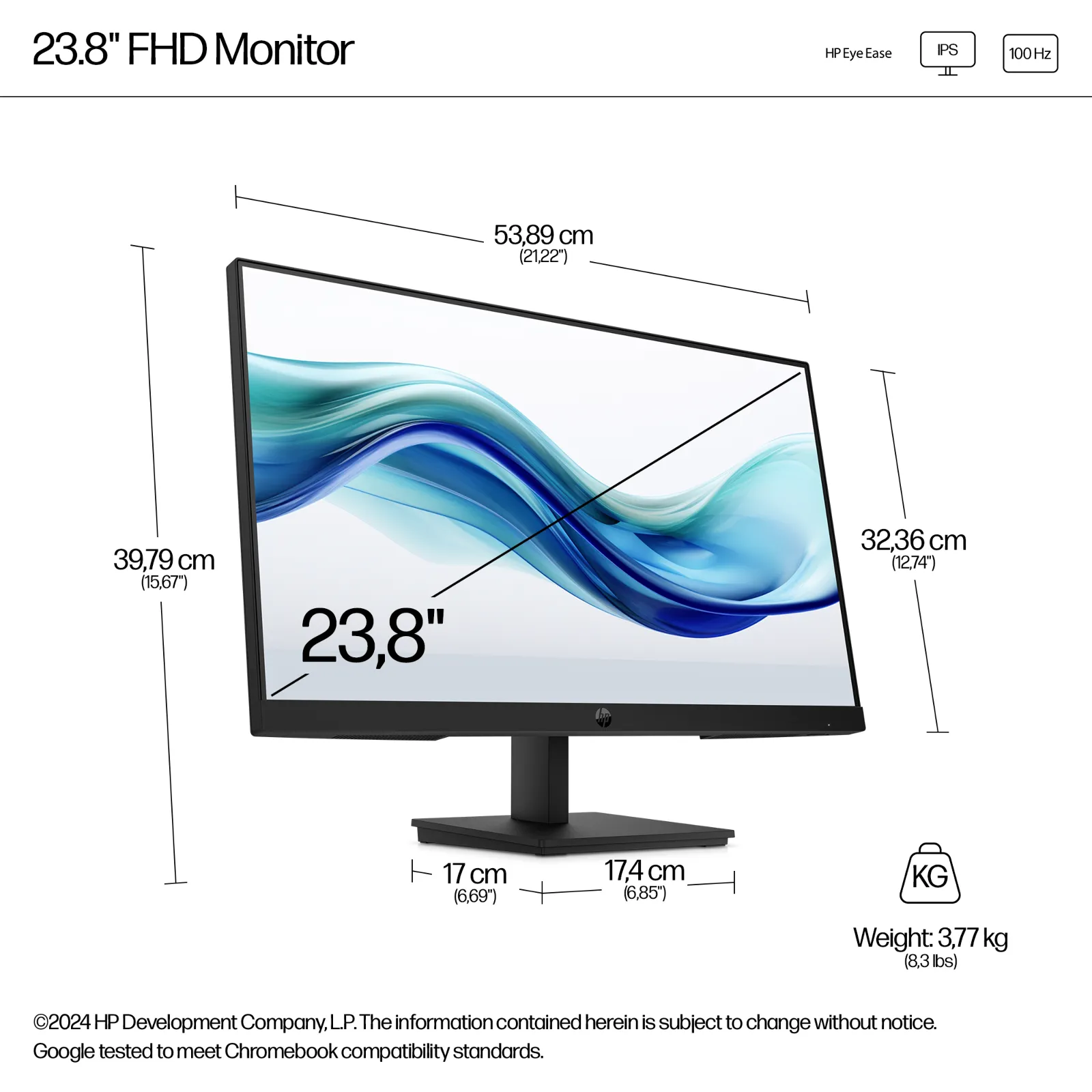 HP Series 3 Pro 23.8 inch FHD Monitor - 324pf computer monitor
