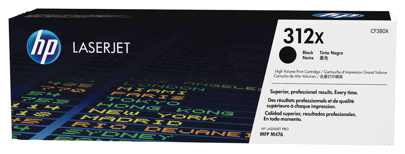 HP 312X High Yield Black LaserJet Toner Cartridge, front view