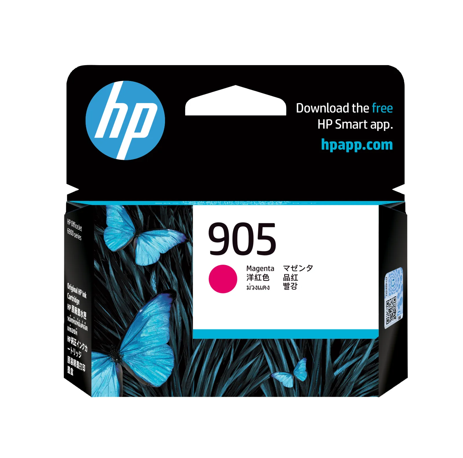 HP 905 Magenta Original Ink Cartridge, front view