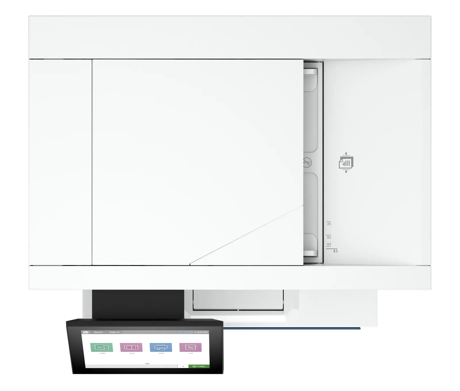 HP LaserJet Enterprise MFP 6600dn Printer, top view