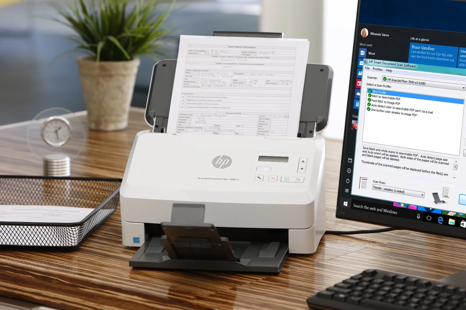 HP ScanJet Enterprise Flow 7000 s3 Sheet-feed Scanner, left side view