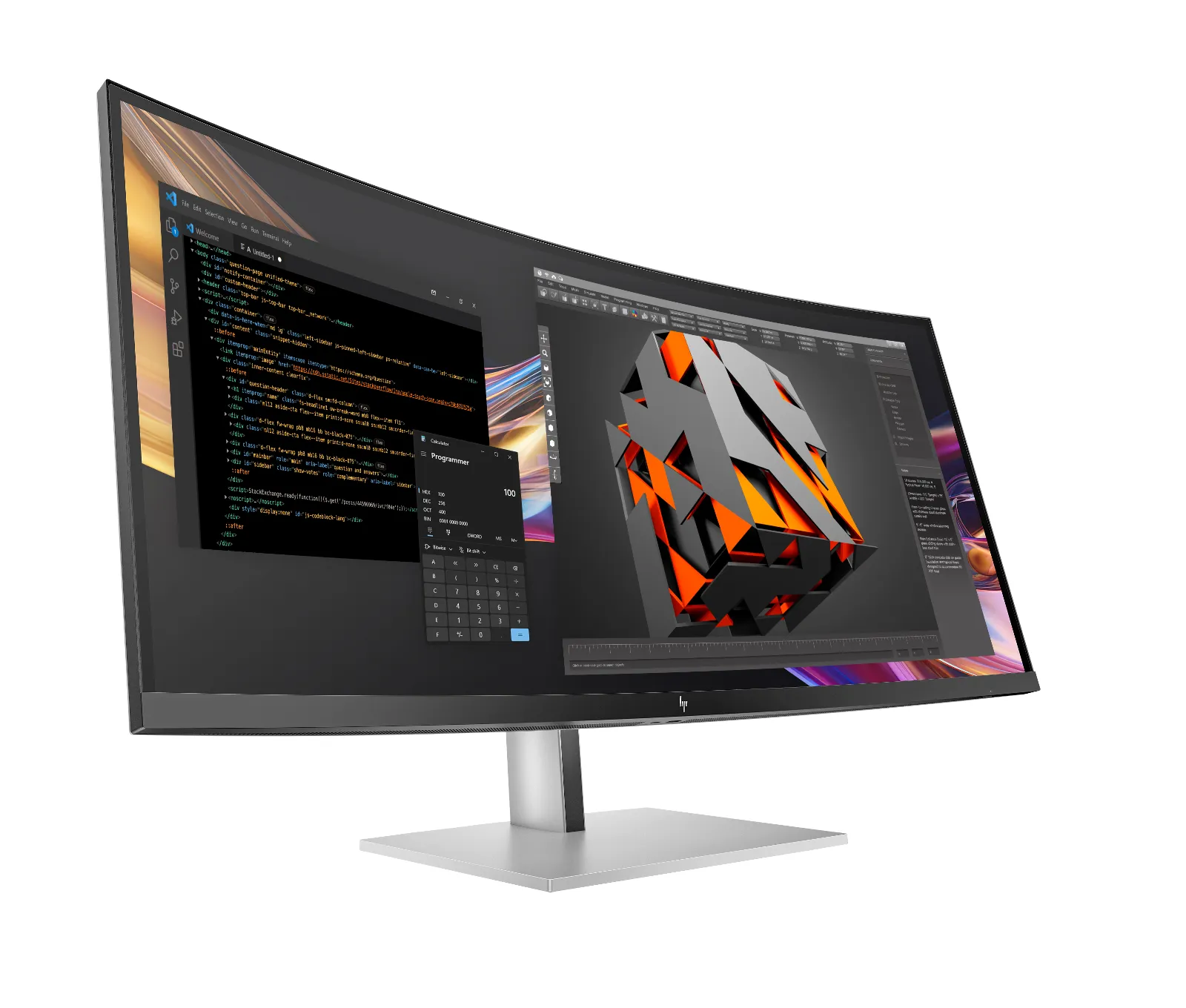 HP Series 7 Pro 37.5 inch WQHD+ Thunderbolt 4 Monitor - 738pu, right side view