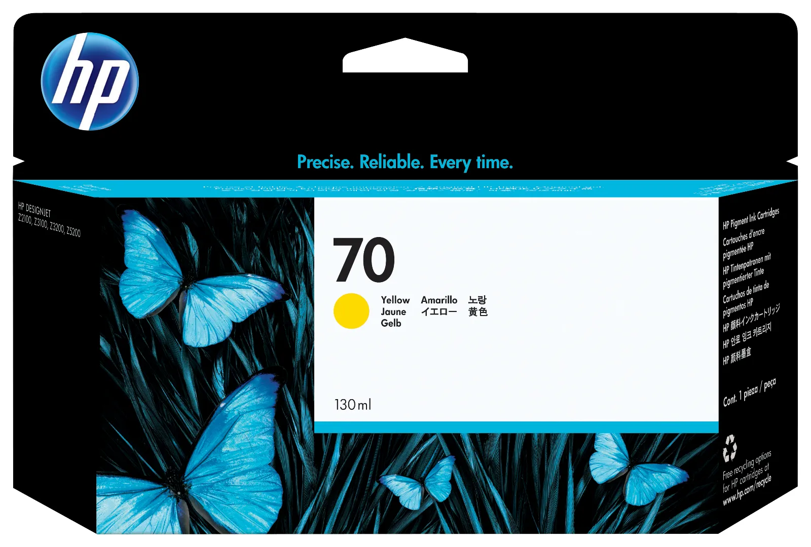 HP 70 130-ml Yellow DesignJet Ink Cartridge print head
