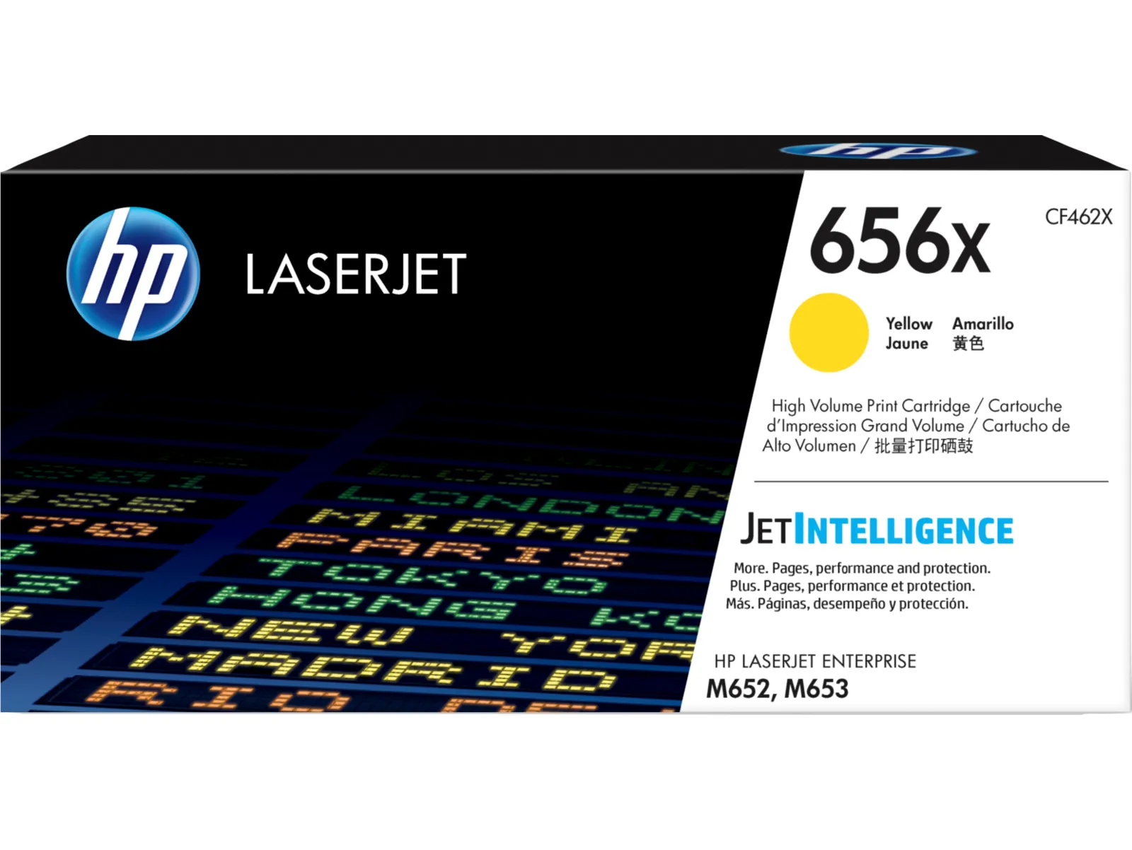 HP 656X High Yield Yellow Original LaserJet Toner Cartridge, front view