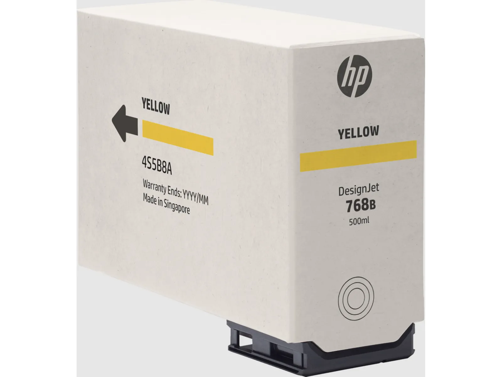 HP 768B 500-ml Yellow DesignJet Ink Cartridge, right side view