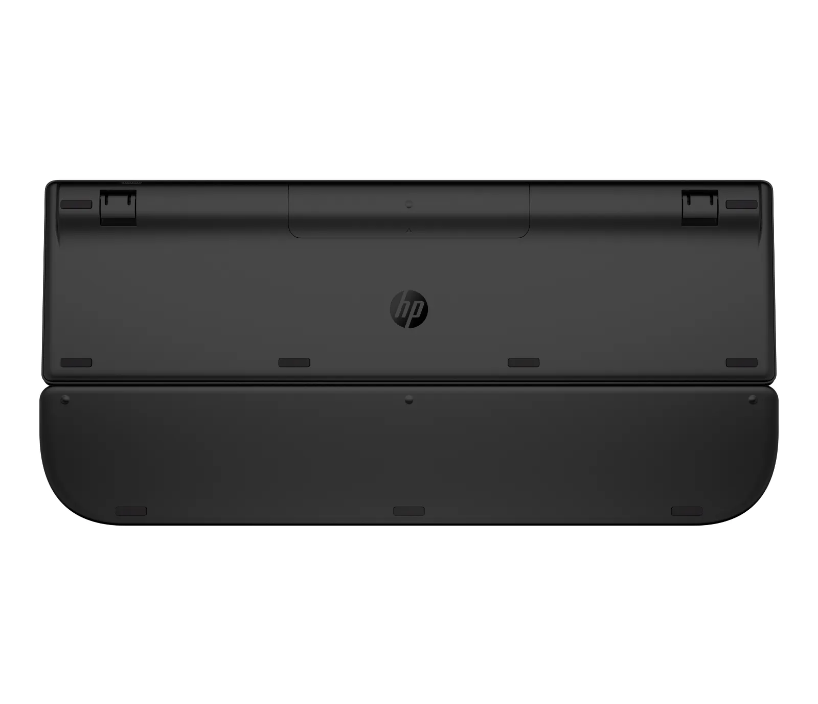 HP Multi-Device Dual-Mode Keyboard with Palm Rest 580K, underside view