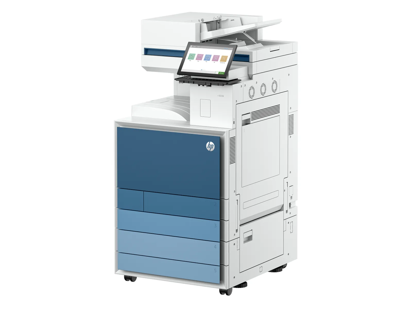 HP Color LaserJet Enterprise Flow MFP 8801z, left side view