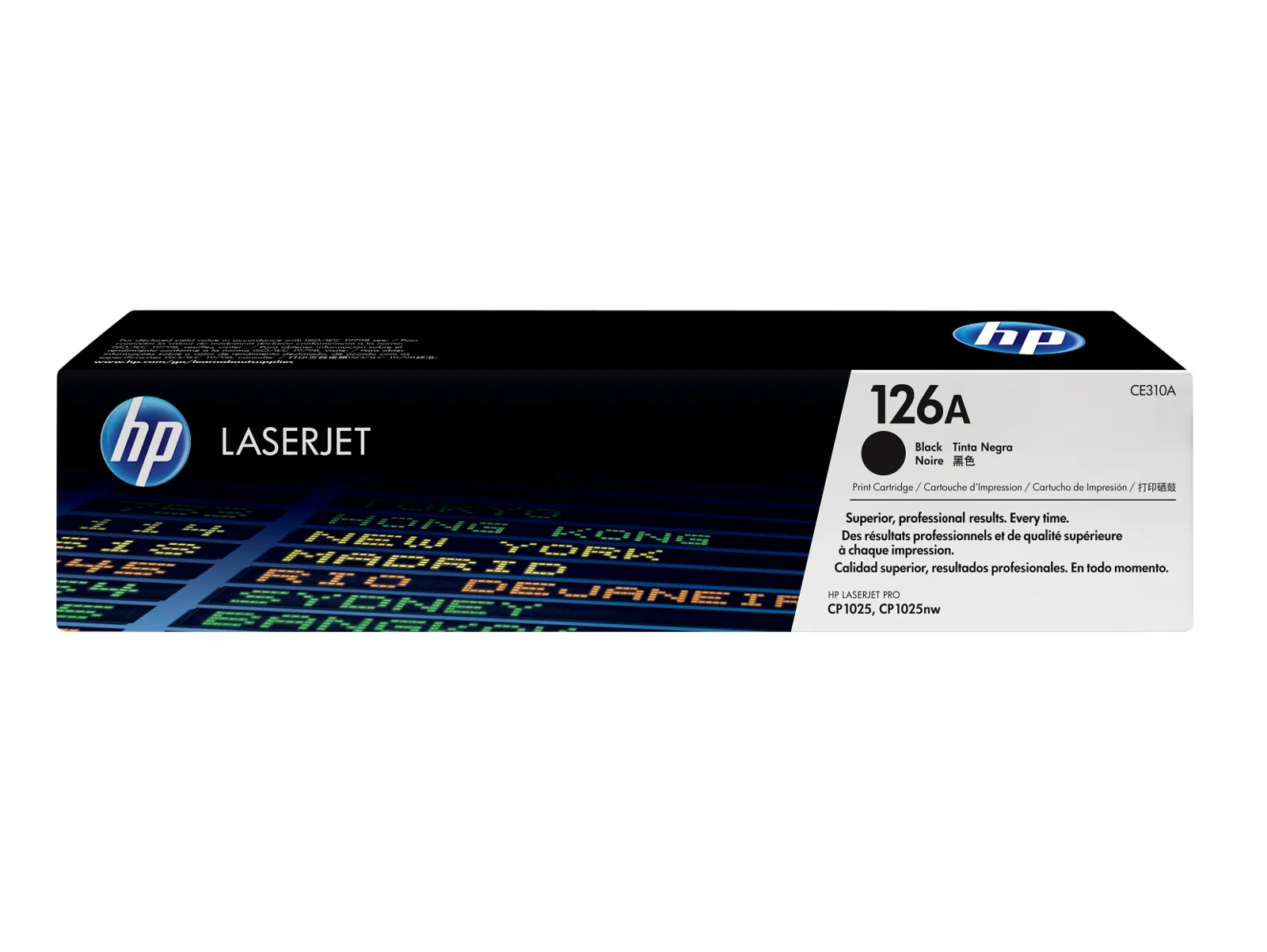 HP 126A Black Original LaserJet Toner Cartridge, front view
