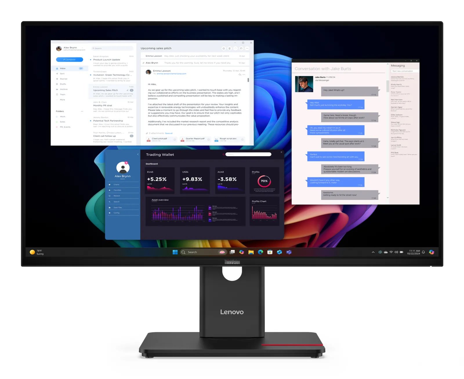 Lenovo ThinkVision T27UD-40 computer monitor