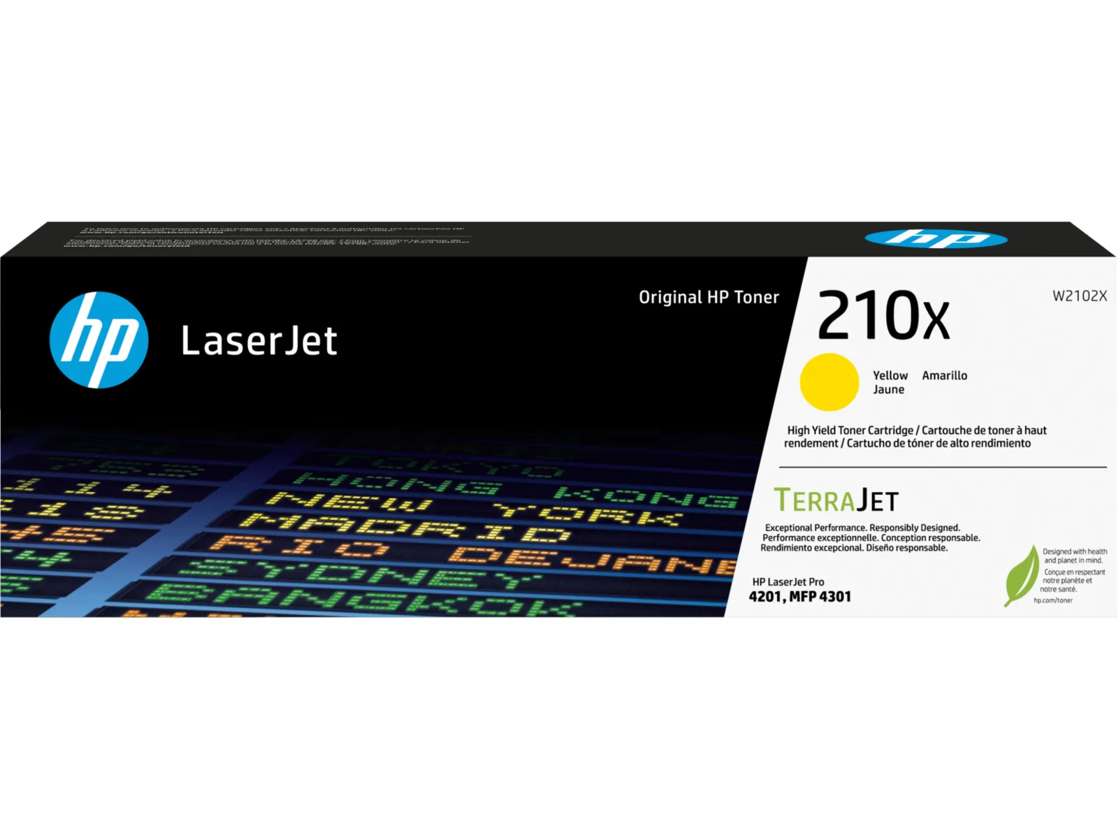HP 210X Yellow Original LaserJet Toner Cartridge, front view