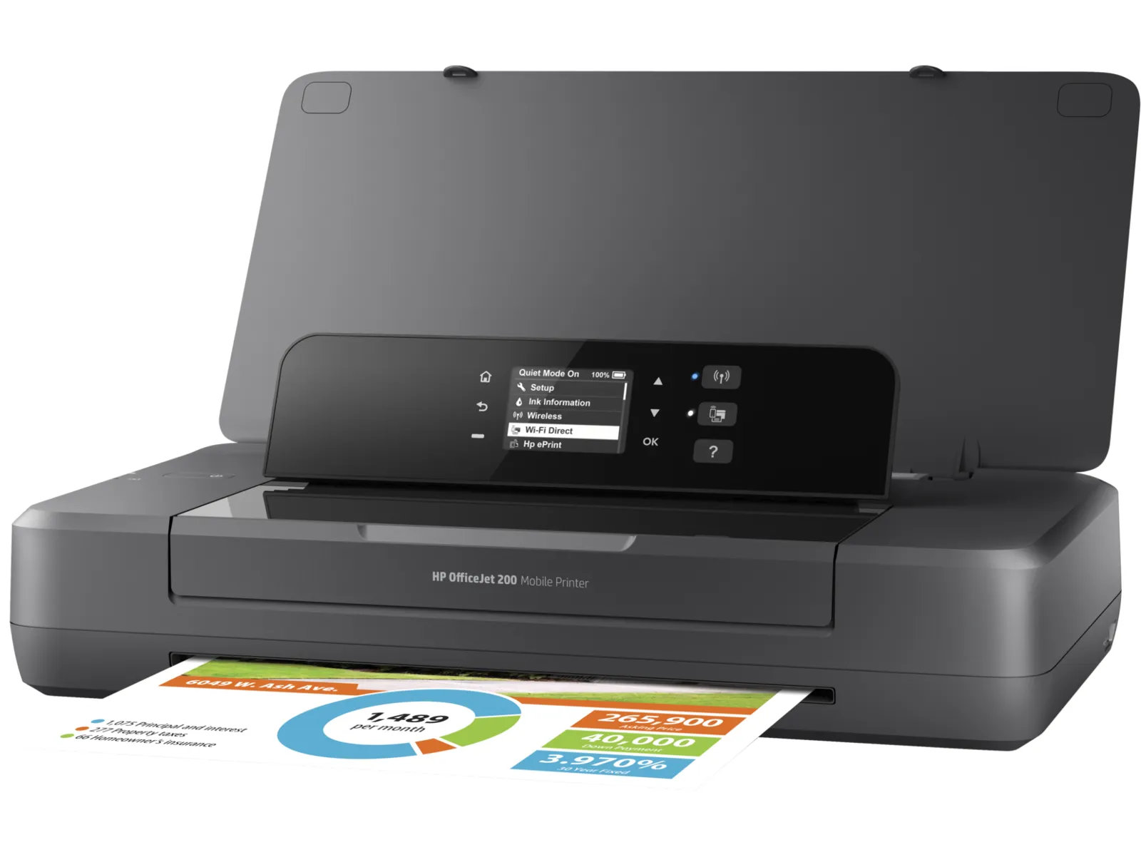 HP OfficeJet 200 Mobile Printer, left side view