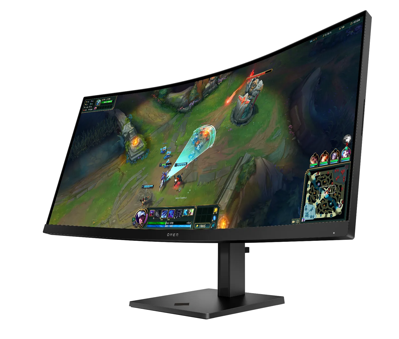 OMEN 34 inch WQHD 180Hz Curved Gaming Monitor - OMEN 34c G2, left side view