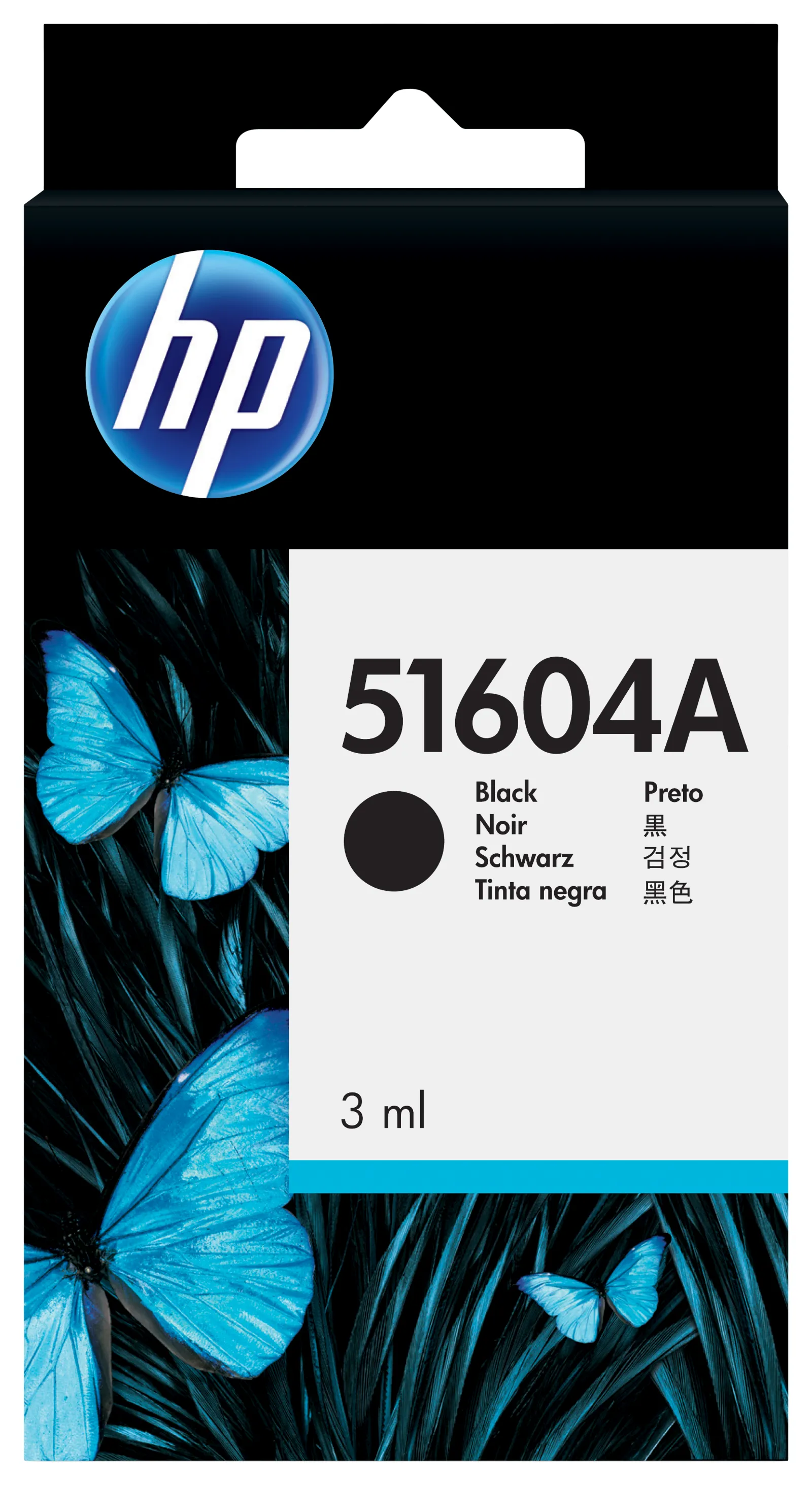 HP Black Plain Paper Print Cartridge, front view