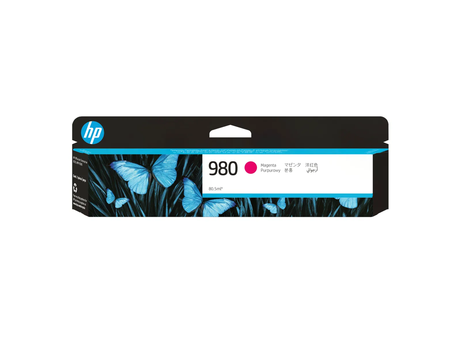 HP 980 Magenta Original Ink Cartridge, front view