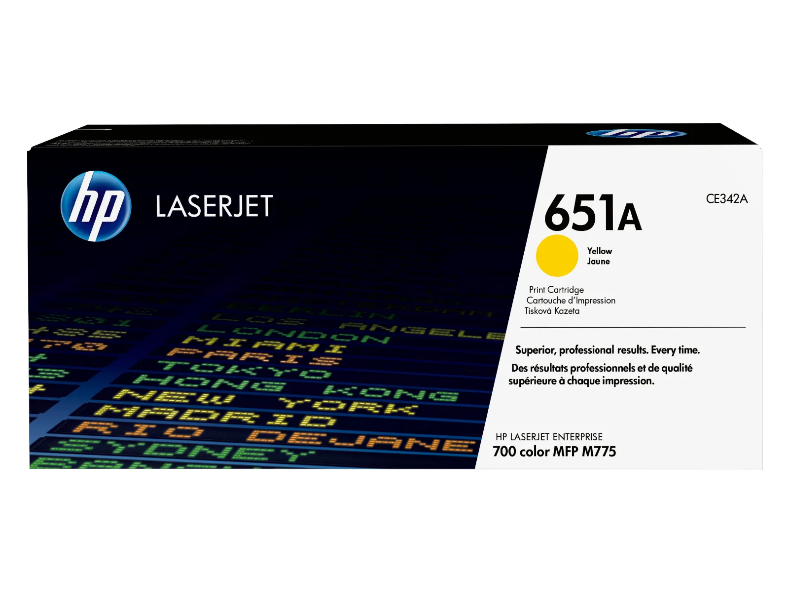 HP 651A Yellow Original LaserJet Toner Cartridge, front view