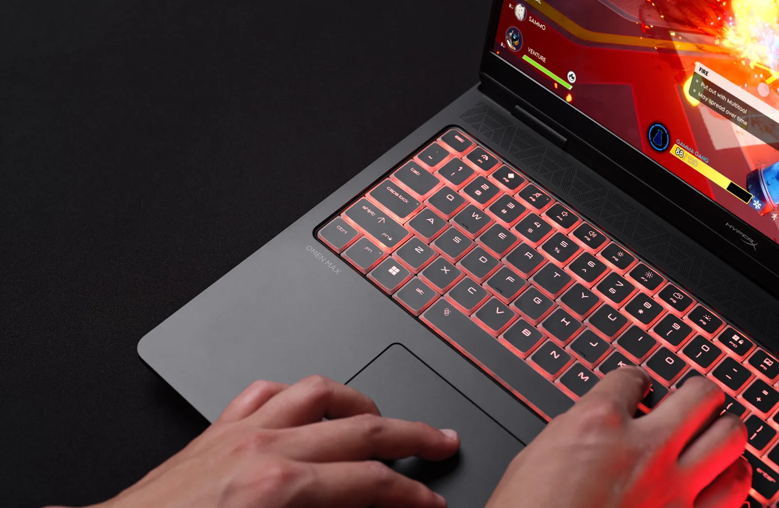 HyperX OMEN MAX 16 inch Gaming Laptop PC 16-ak1000AX, in use