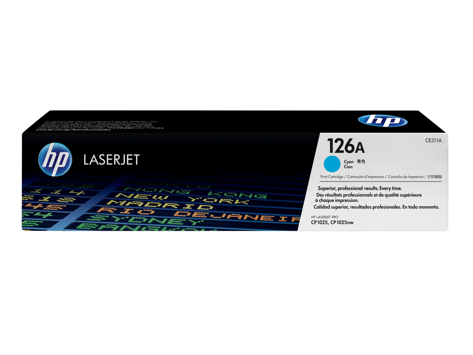 HP 126A Cyan Original LaserJet Toner Cartridge, front view
