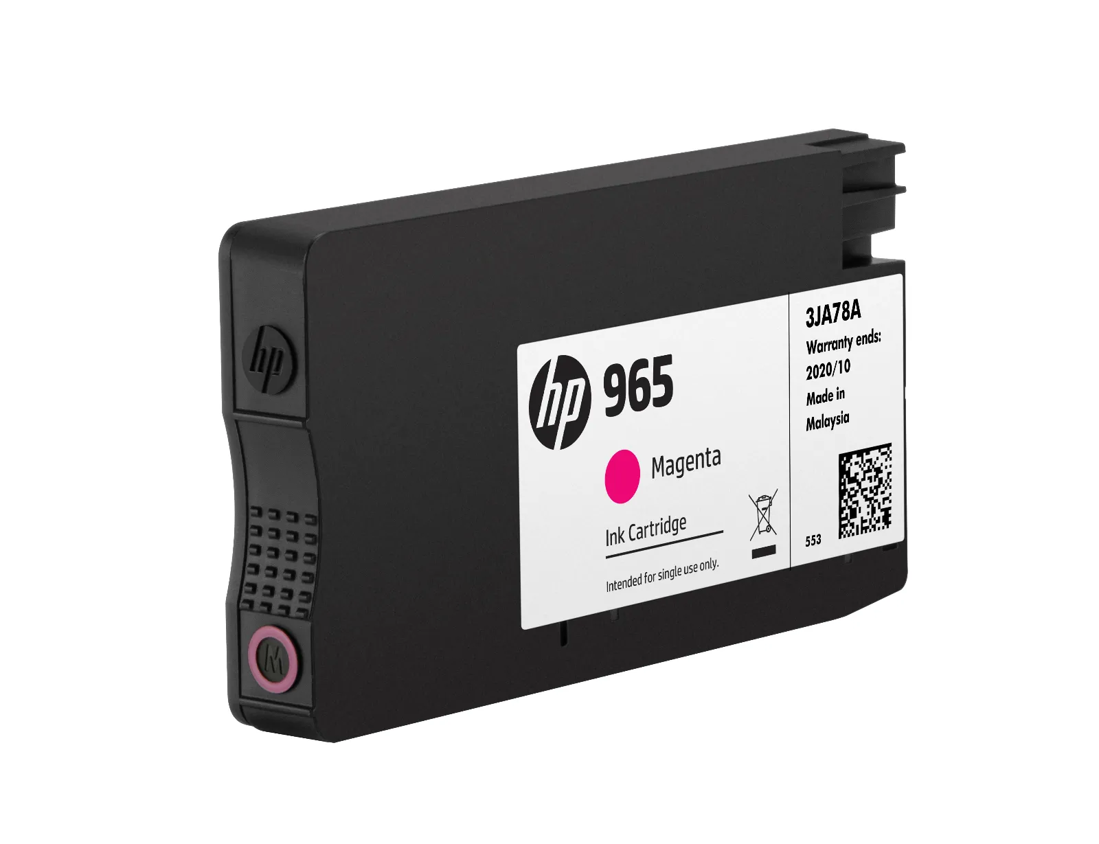 HP 965 Magenta Original Ink Cartridge, left side view