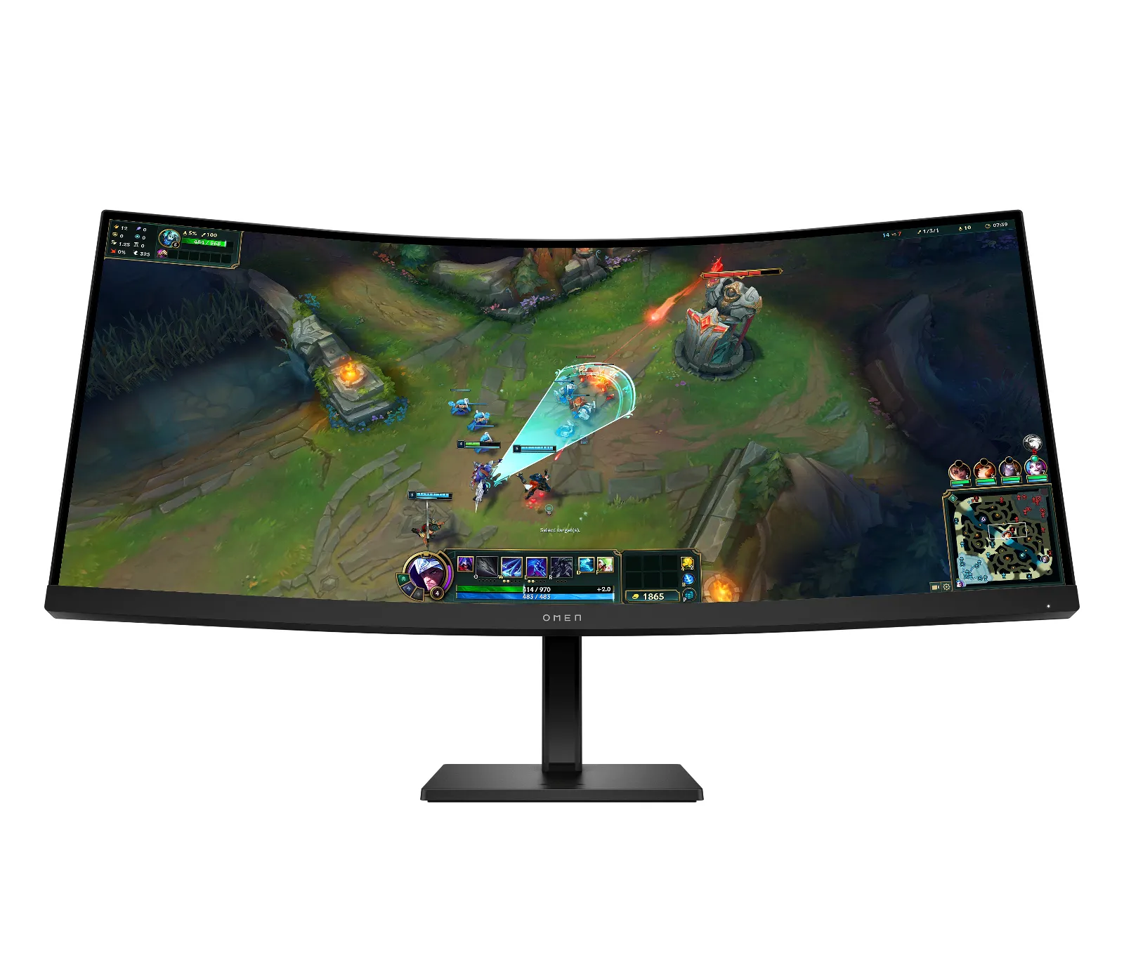 OMEN 34 inch WQHD 180Hz Curved Gaming Monitor - OMEN 34c G2, front view