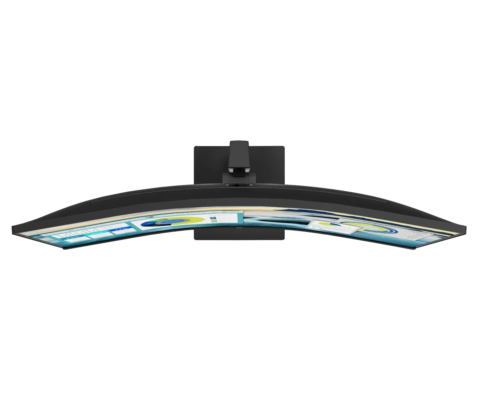 HP P34hc G4 WQHD USB-C Curved Monitor, top view