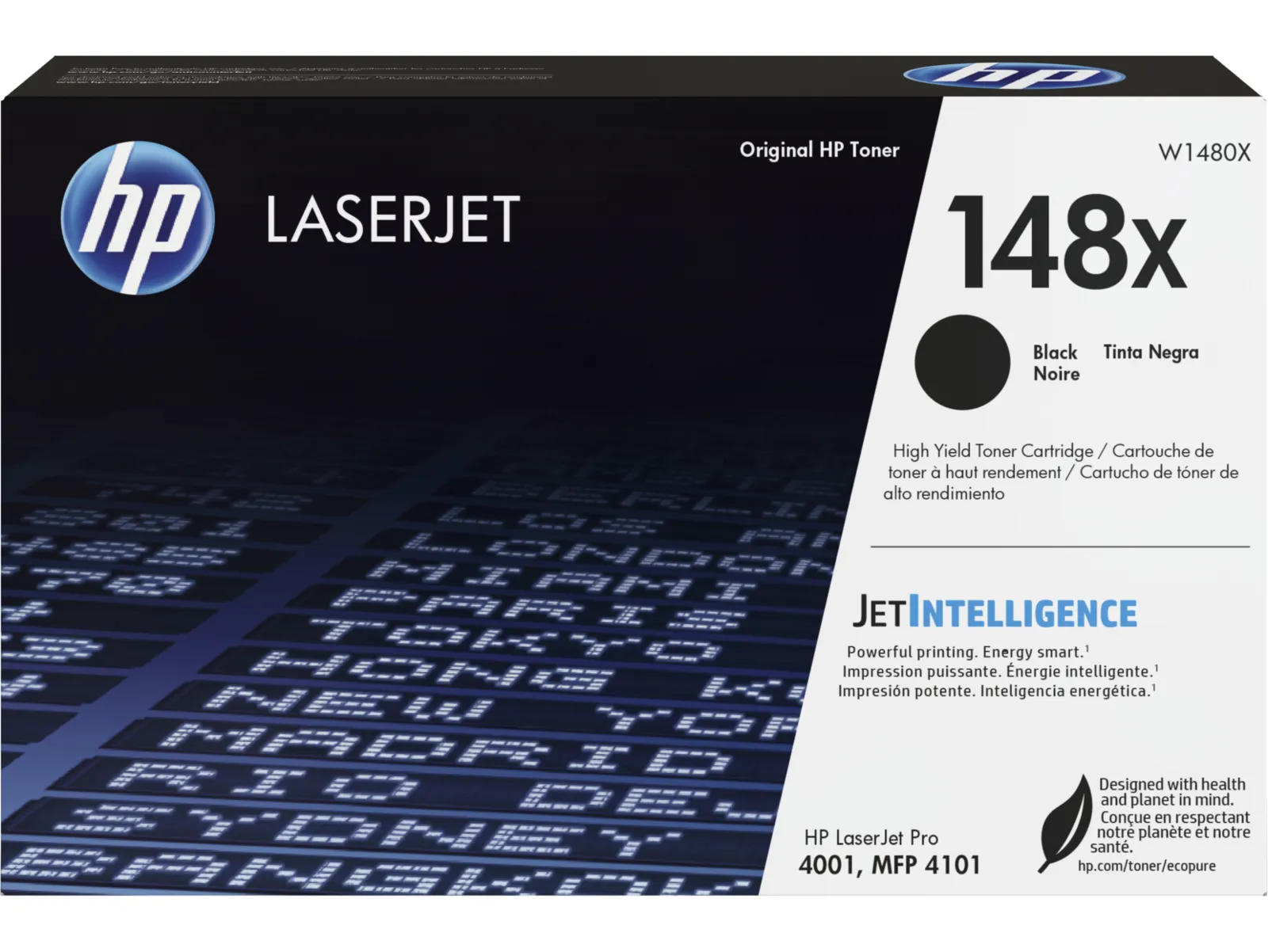 HP 148X High Yield Black Original LaserJet Toner Cartridge, front view