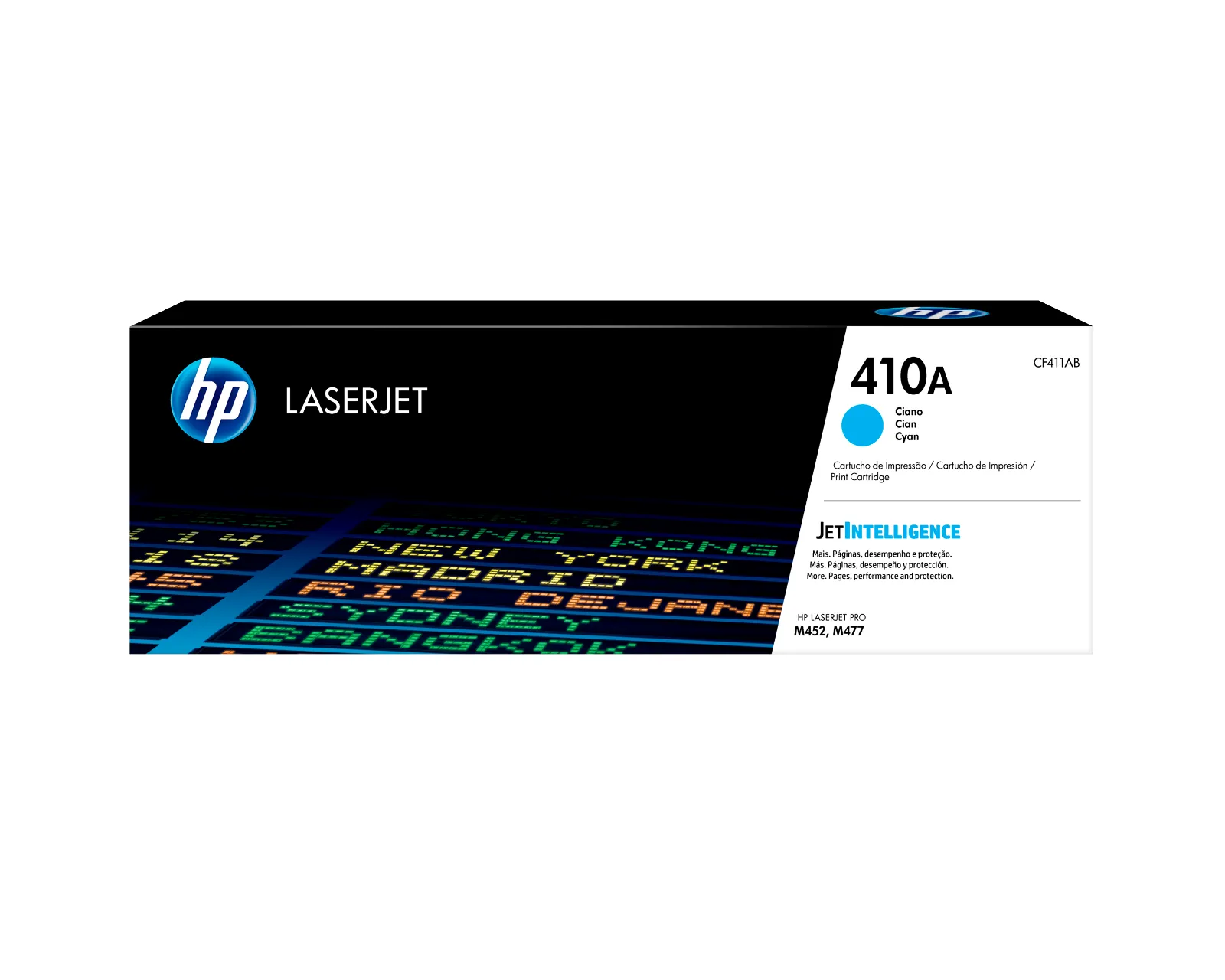 HP 410A Cyan Original LaserJet Toner Cartridge, front view