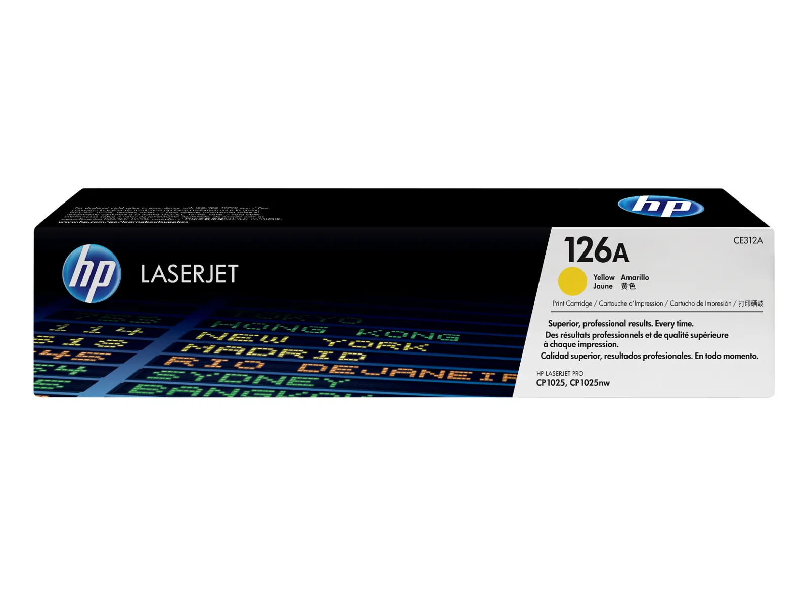 HP 126A Yellow Original LaserJet Toner Cartridge, front view