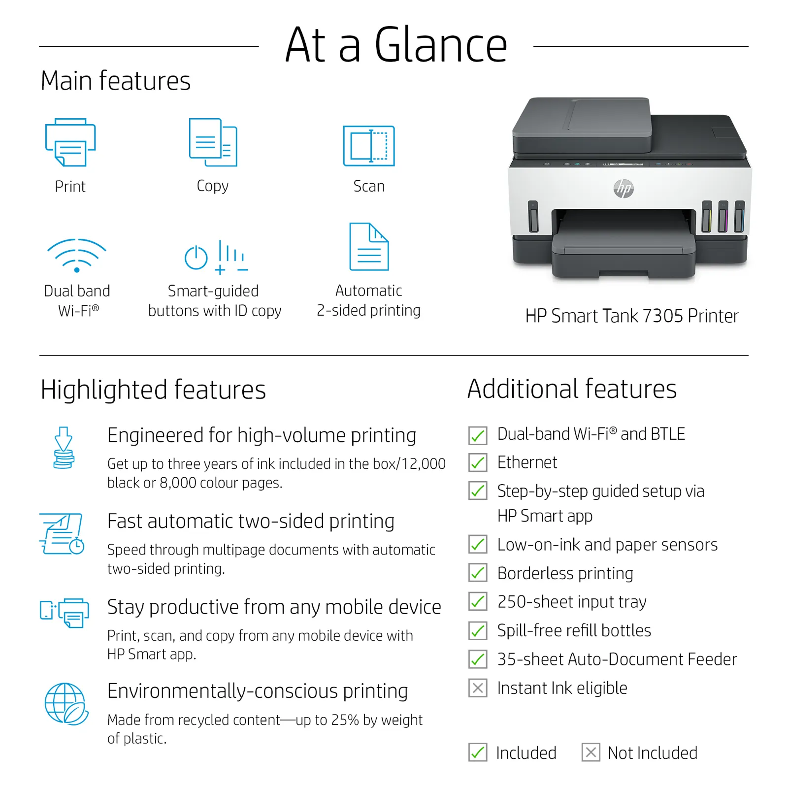 HP Smart Tank 7305 All-in-One Printer