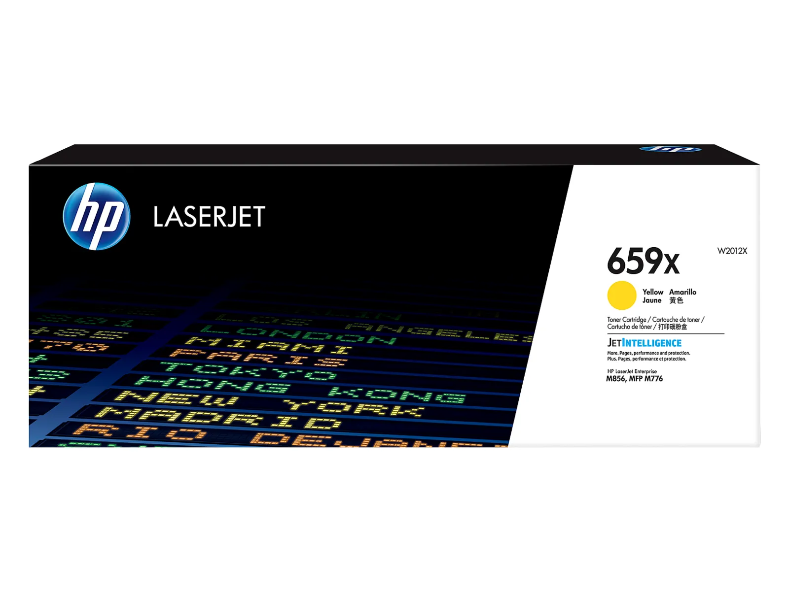 HP 659X High Yield Yellow Original LaserJet Toner Cartridge, front view