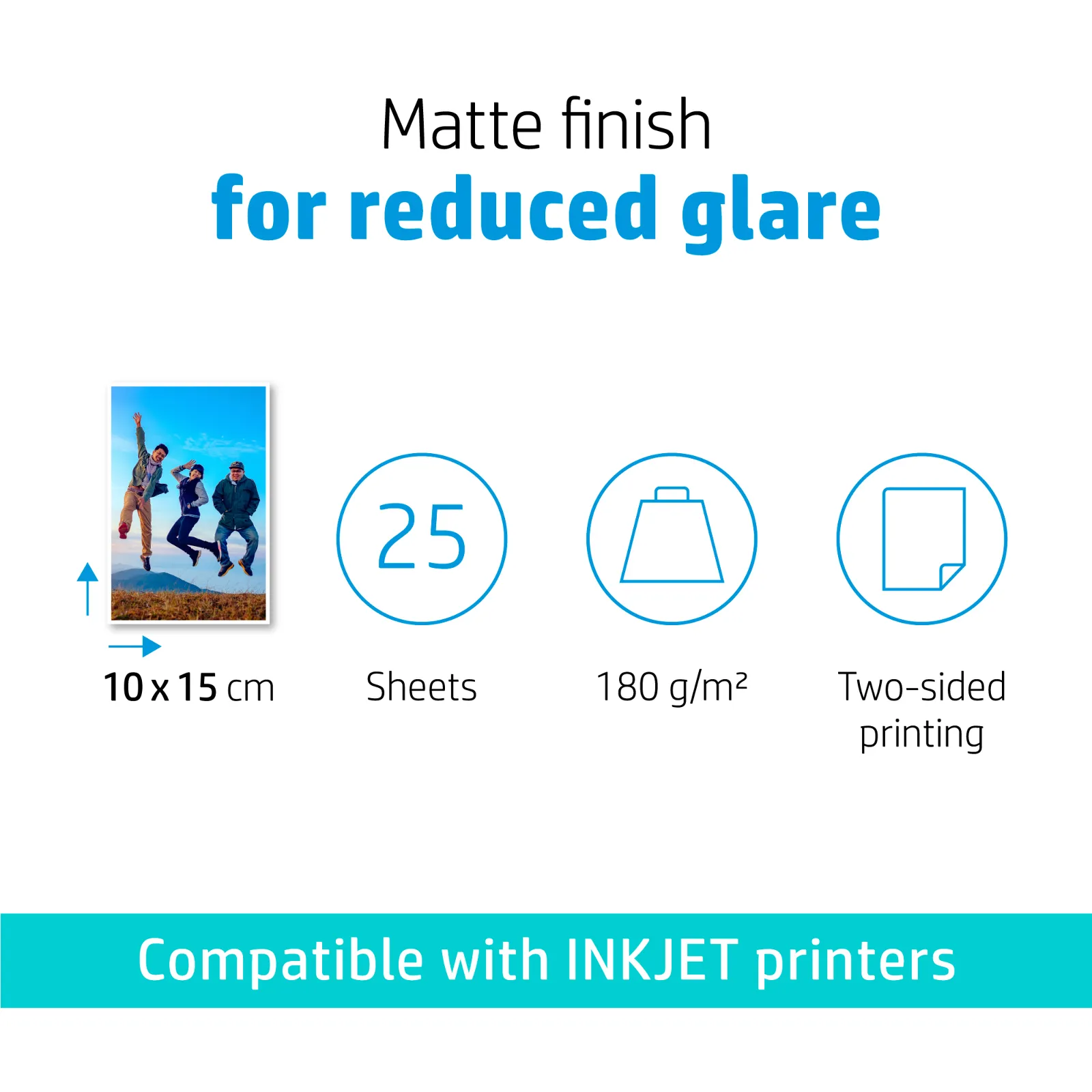 HP Matte Photo Paper-25 sht/10 x 15 cm