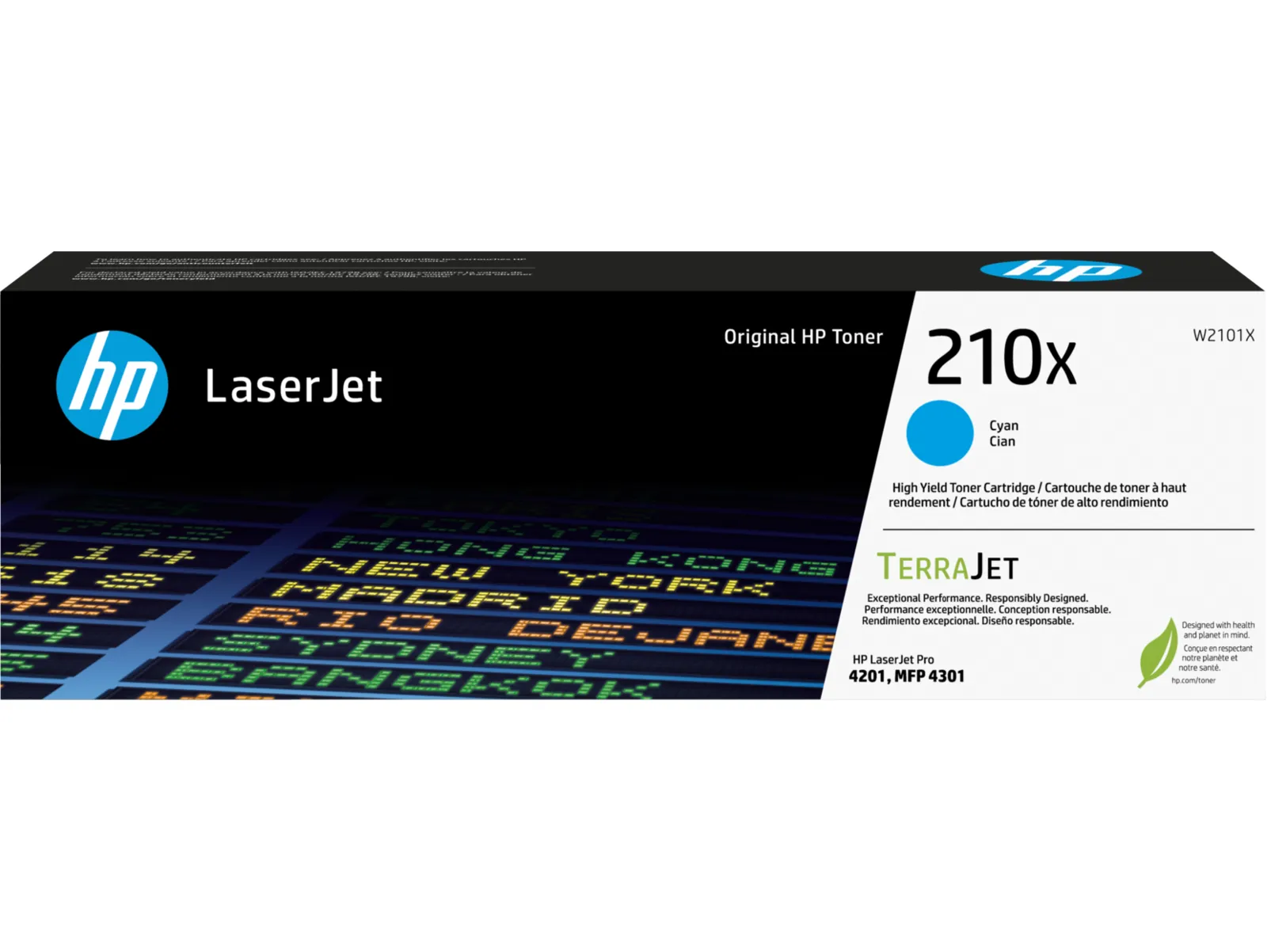 HP 210X Cyan Original LaserJet Toner Cartridge, front view