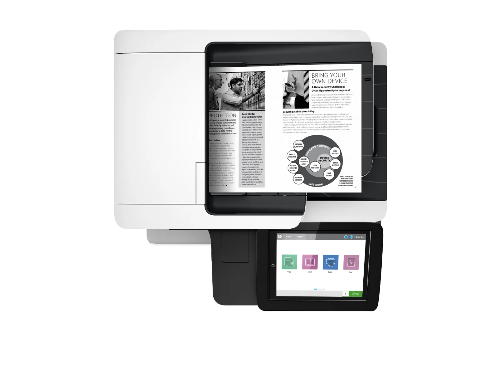 HP LaserJet Enterprise MFP M528dn, top view