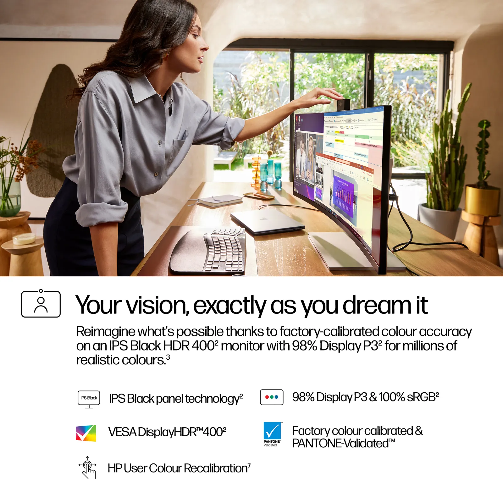 HP Series 7 Pro 34 inch WQHD Conferencing Monitor - 734pm computer monitor