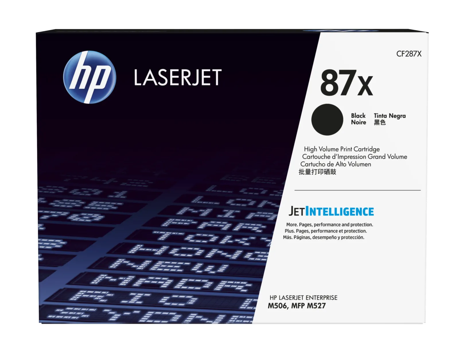 HP 87X High Yield Black Original LaserJet Toner Cartridge, front view