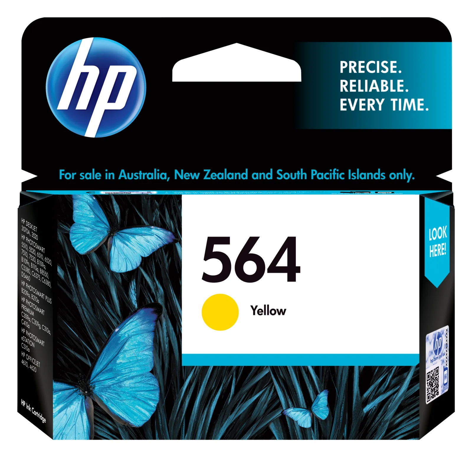 HP 564 Yellow Original Ink Cartridge, front view
