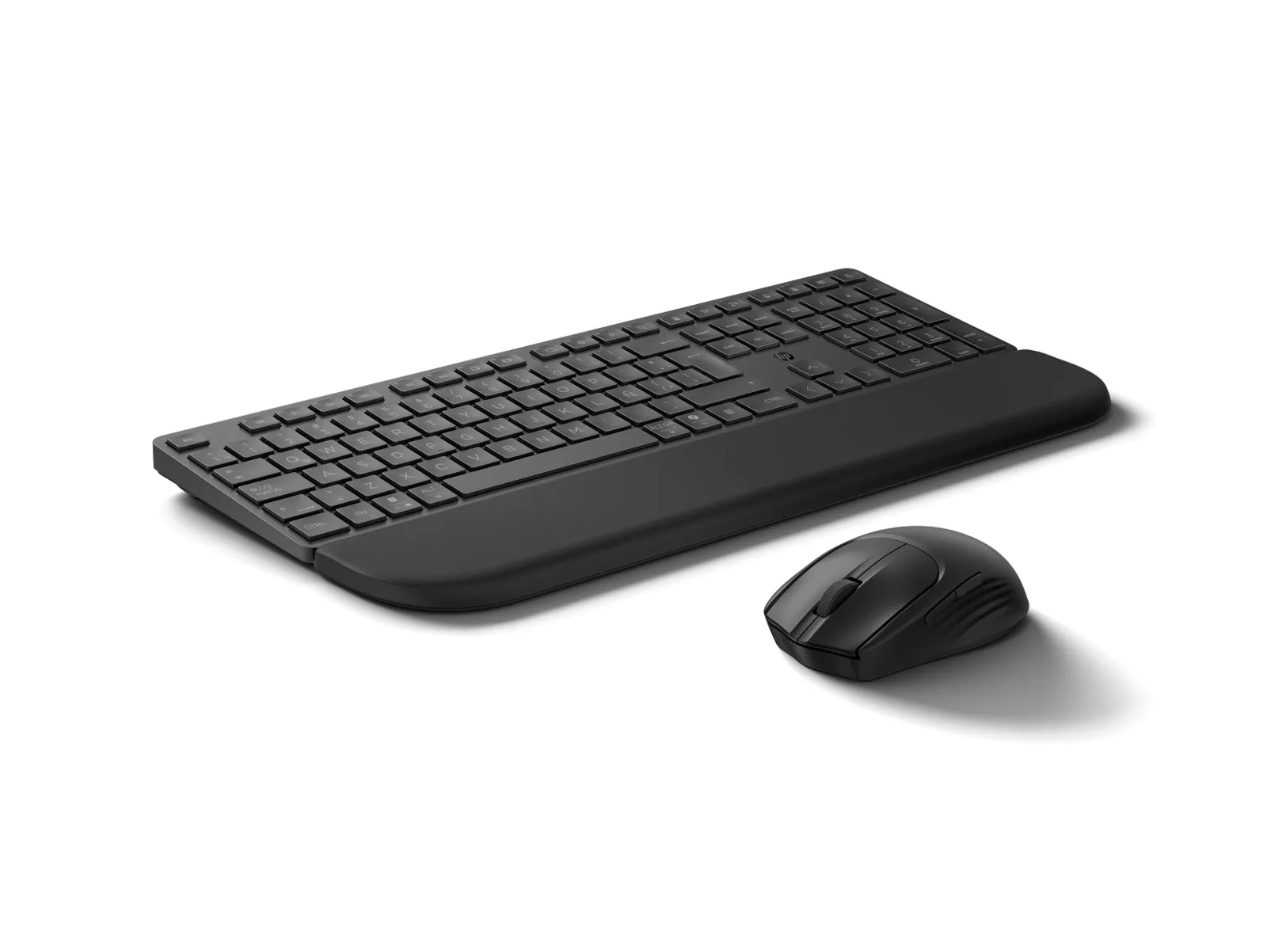 HP Multi-Device Dual-Mode Mouse and Keyboard Combo with Palm Rest 580C, left side view