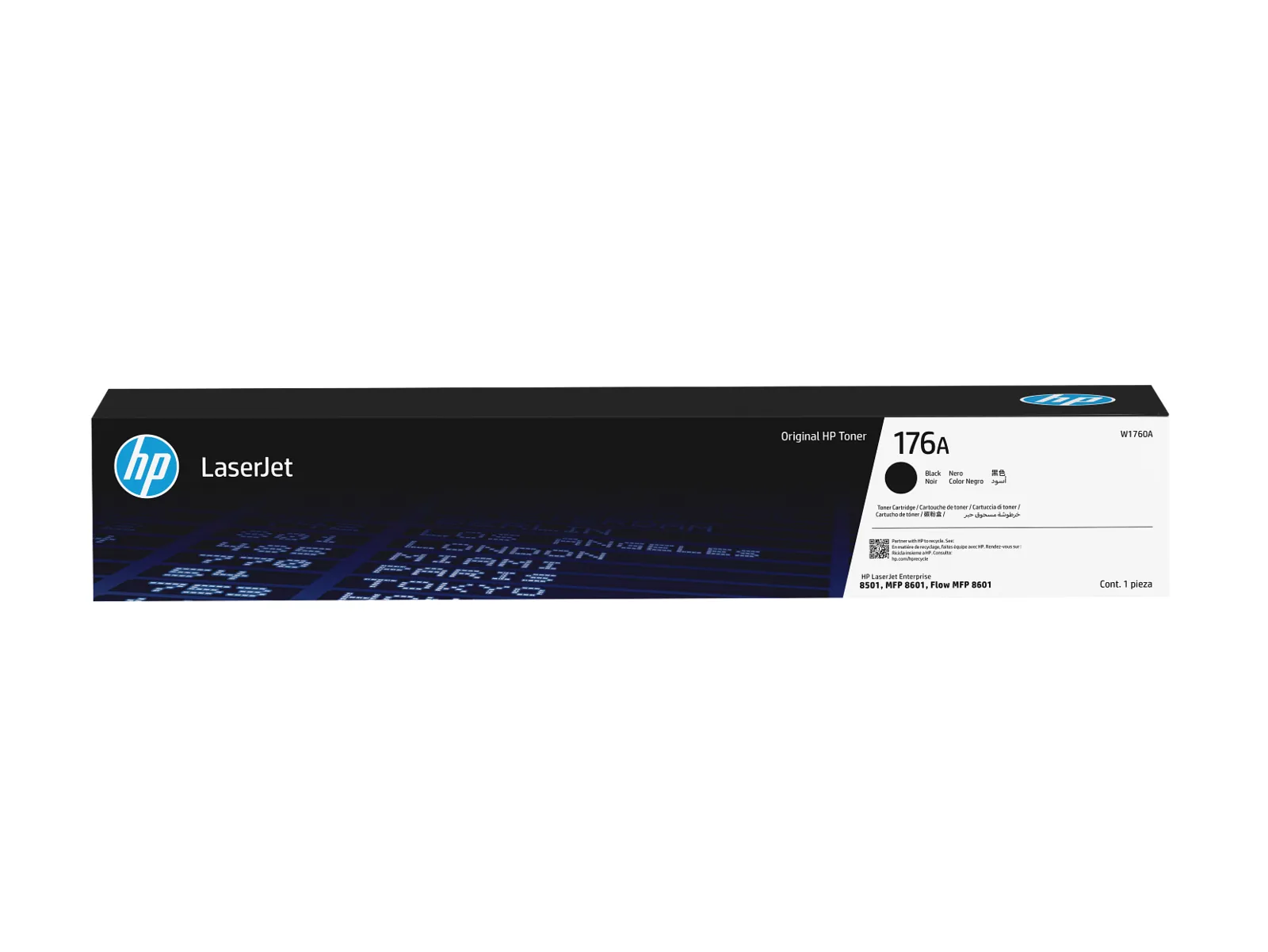 HP 176A Black Original LaserJet Toner Cartridge, front view