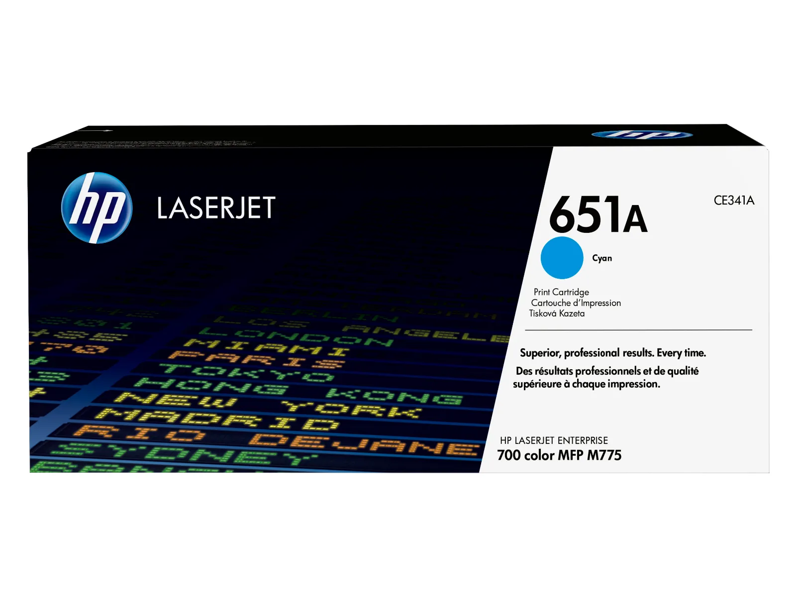 HP 651A Cyan Original LaserJet Toner Cartridge, front view