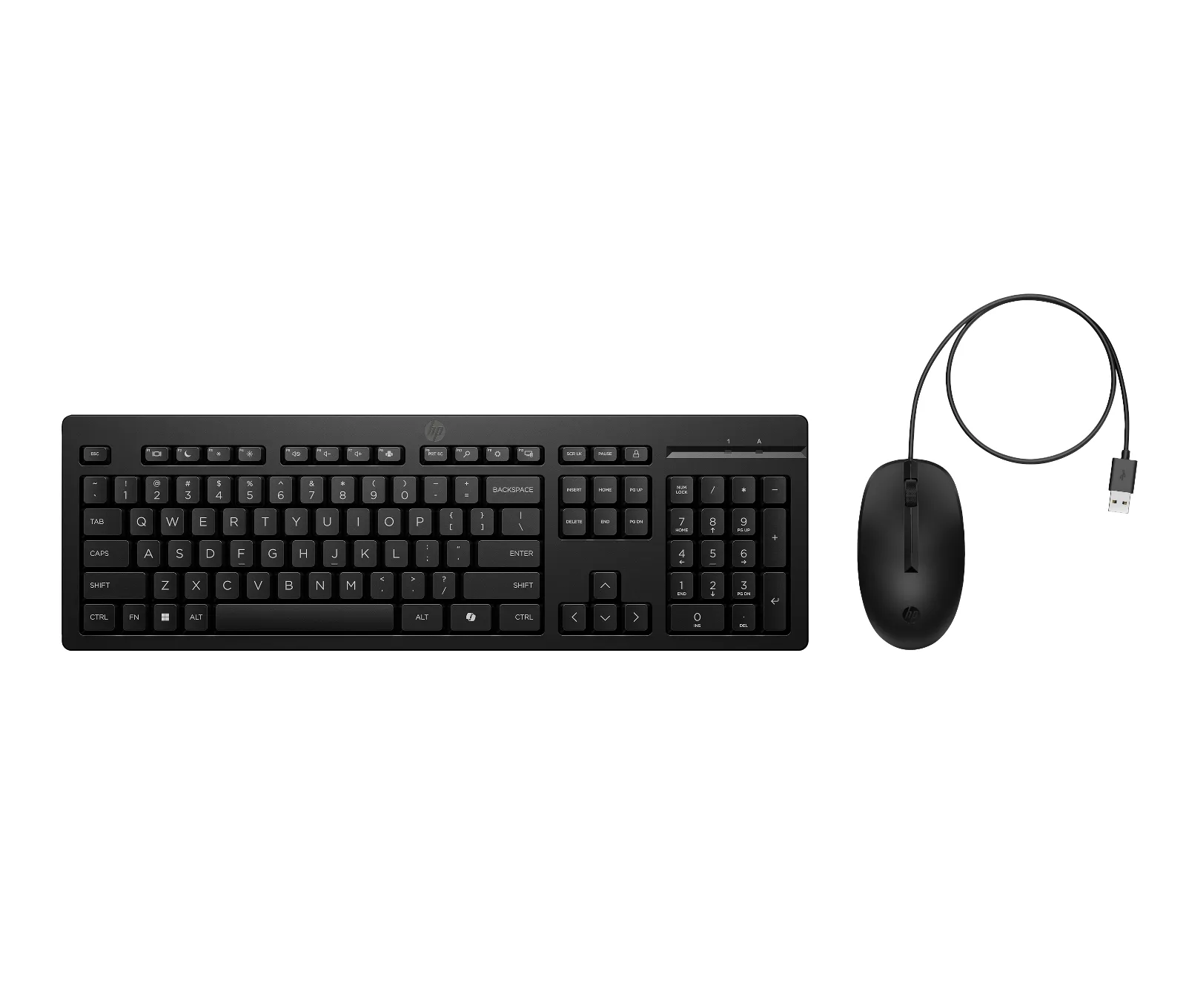 HP 225 Wired Mouse and Keyboard Combo, top view