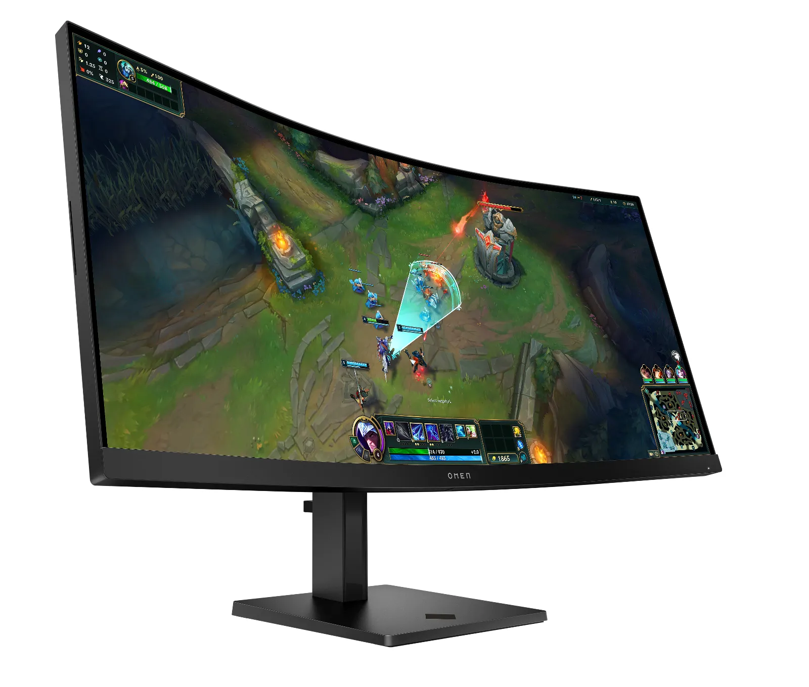 OMEN 34 inch WQHD 180Hz Curved Gaming Monitor - OMEN 34c G2, right side view