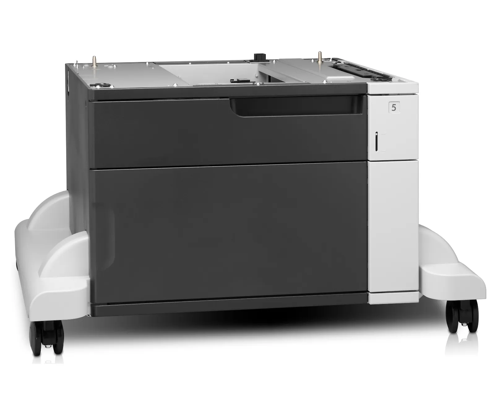 HP LaserJet 1x500-sheet Feeder with Cabinet and Stand, right side view