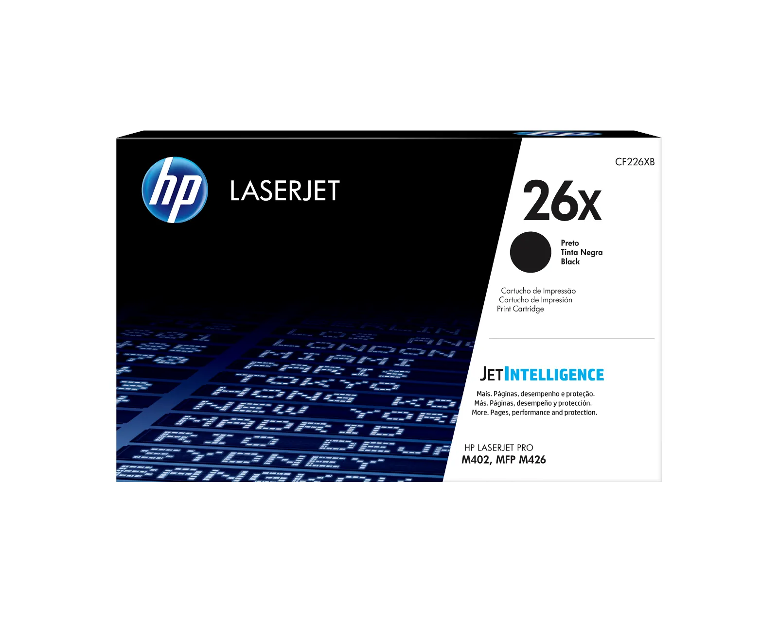 HP 26X High Yield Black Original LaserJet Toner Cartridge, front view