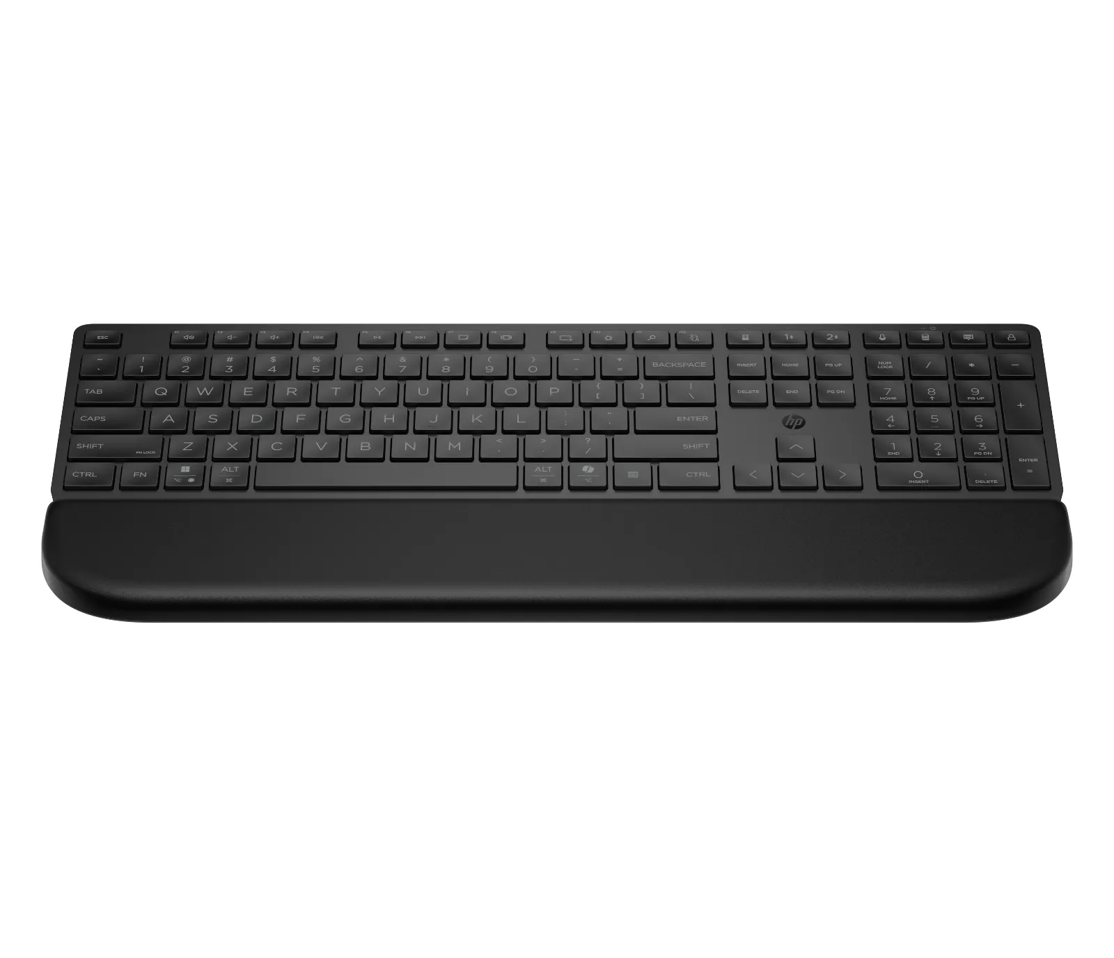 HP Multi-Device Dual-Mode Keyboard with Palm Rest 580K, front view