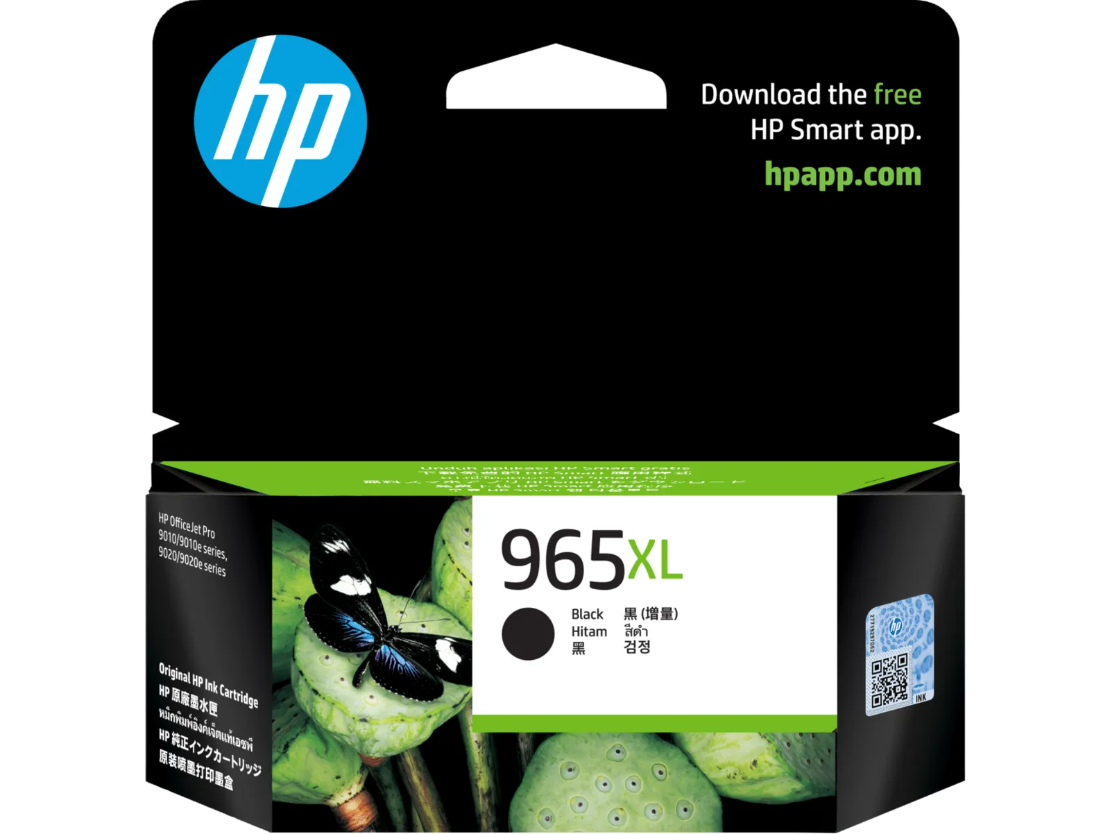 HP 965XL High Yield Black Original Ink Cartridge, front view