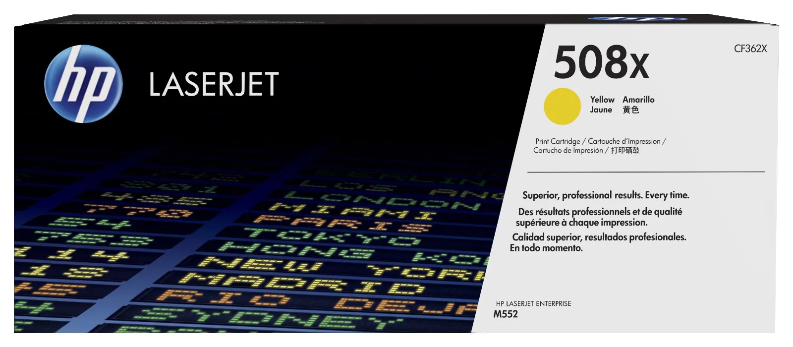 HP 508X High Yield Yellow Original LaserJet Toner Cartridge, front view