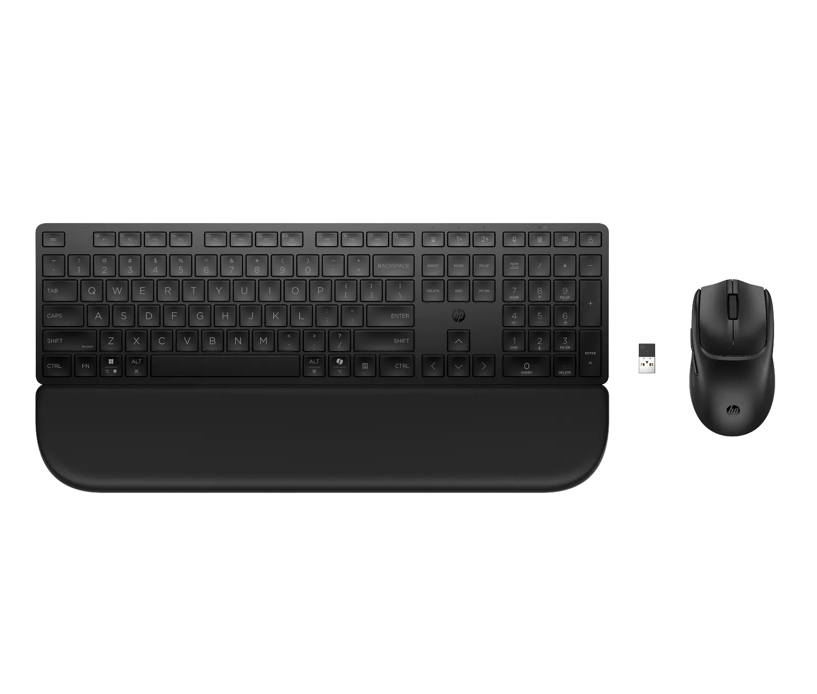 HP Multi-Device Dual-Mode Mouse and Keyboard Combo with Palm Rest 585C, top view