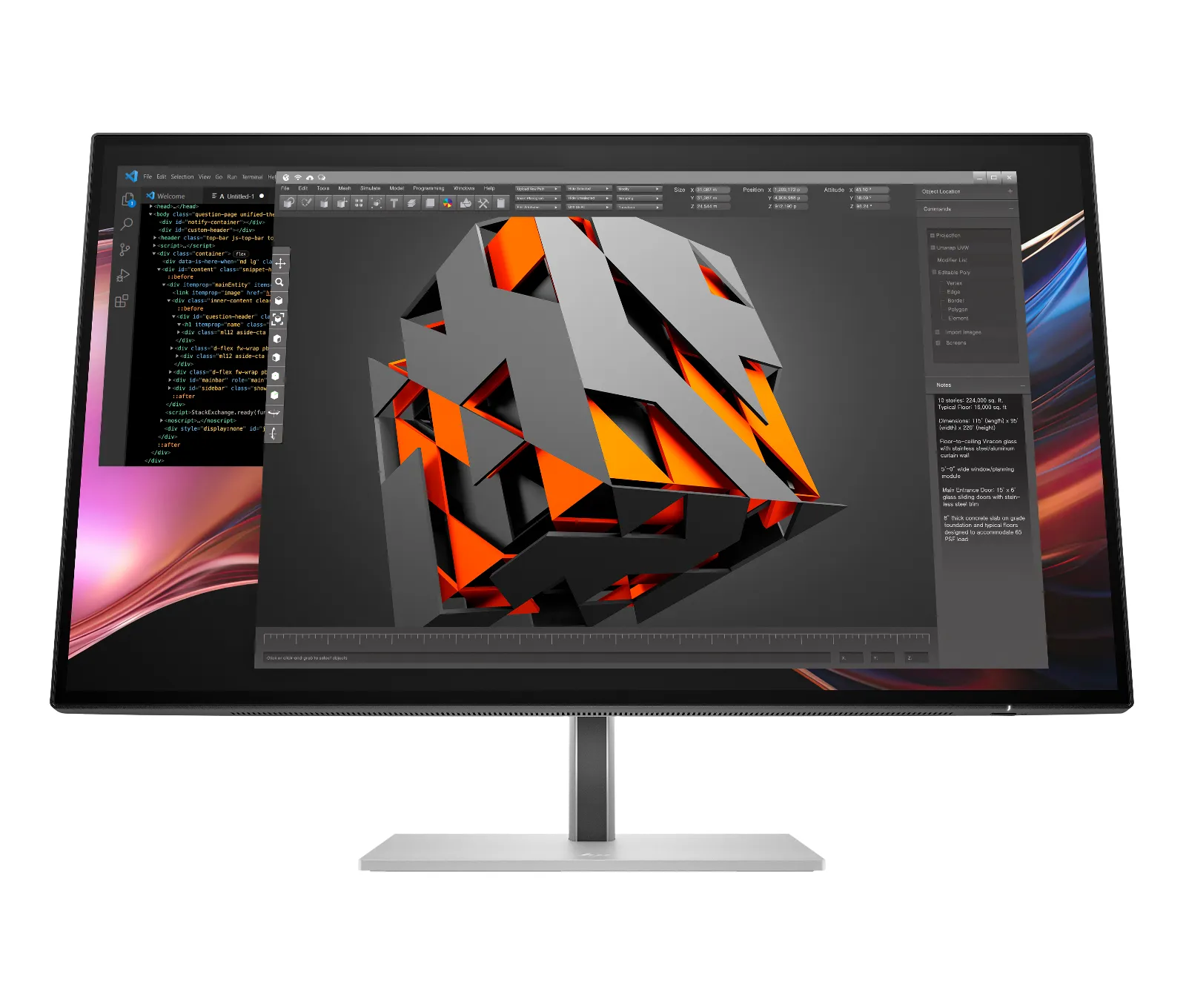 HP Series 7 Pro 27 inch QHD Thunderbolt 4 Monitor - 727pu, front view