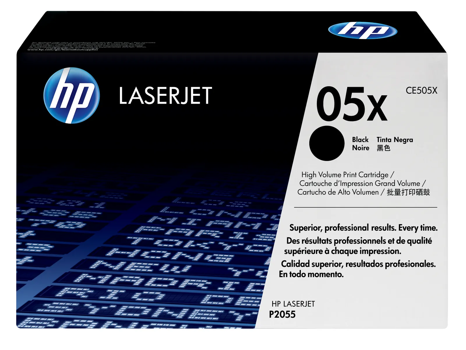 HP 05X High Yield Black Original LaserJet Toner Cartridge, front view